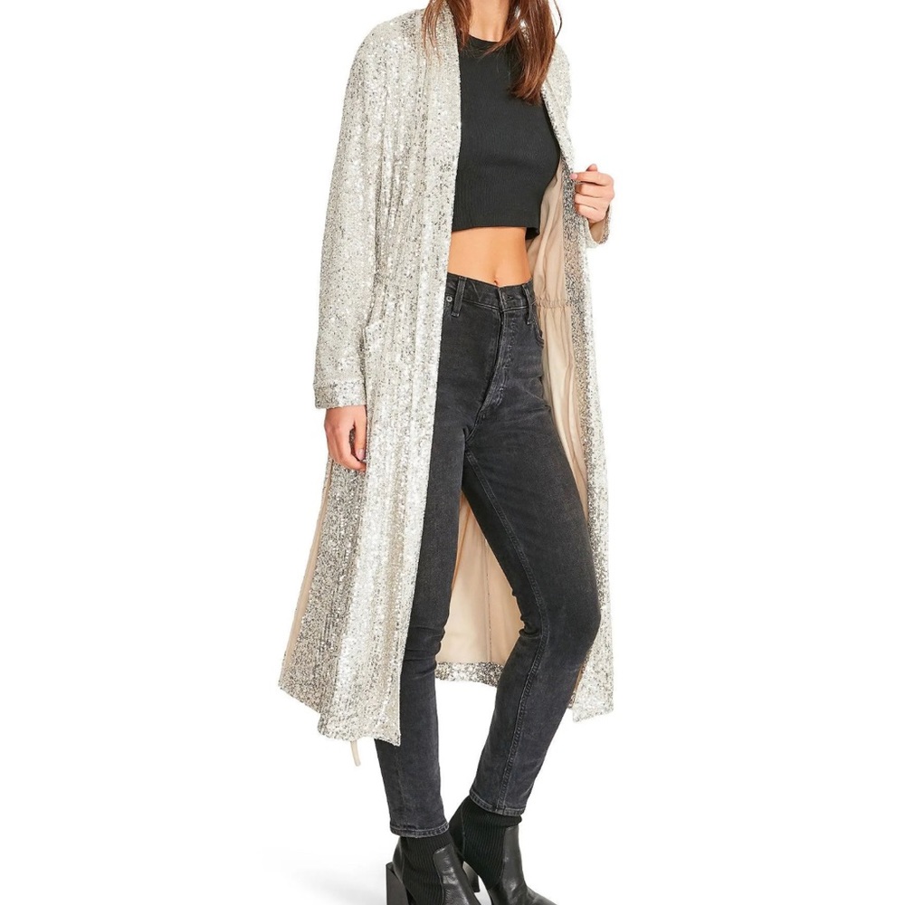 Steve Madden gold duster, midweight, worn once, size Medium